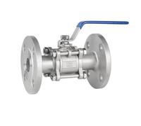 Robinet d'arrêt d'eau vanne en acier inoxydable, à boisseau sphérique bride trois pièces 304, interrupteur de manuelle résistant la pression canalisation DN15 20 25 32 40 50, 1(1 Inch)