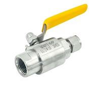Robinet d'arrêt d'eau vanne en acier inoxydable, à boisseau sphérique de source gaz virole filetage intérieur 304 QGQY1-64P d'instrument résistante haute pression, 1 pièces(316L,DN15 Ferrule14)
