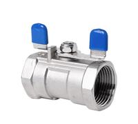 Robinet d'arrêt d'eau vanne en acier inoxydable, vannes à boisseau sphérique poignée papillon 304, monobloc filetée femelle 1/4"" 3/8"" 1/2"" 3/4"" 1"" DN8-25, 1 pièce(0.25 Inch)