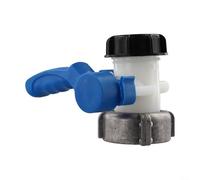 Robinet d'arrêt DN40 DN50 IBC, vanne en polyéthylène haute densité avec écrou de raccordement en aluminium pour réservoir d'eau à filetage grossier de 75 mm, 62 mm, bleu et blanc (DN50 (75 mm)