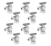 Robinet d'arrêt droit chromé à compression 1/2" FIP x 3/8" - Laiton sans plomb, fermeture 1/4 de tour for plomberie(10Pack Angle Stop Valve)