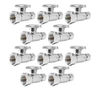 Robinet d'arrêt droit chromé à compression 1/2" FIP x 3/8" - Laiton sans plomb, fermeture 1/4 de tour for plomberie(10Pack Straight Stop Valve)