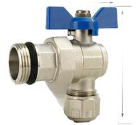 Robinet d'arrêt équerre en laiton massif pour tuyau PEX-Alu 16x20mm - Vanne d'angle quart de tour haute pression avec raccordement mural G3/4 et pour g1 anti fuite(E)