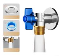Robinet d'Arrêt Équerre en Laiton Massif Vanne Quart de Tour Anti-Fuite pour Cuisine Salle de Bain pour wc Raccord G1/2(blue)