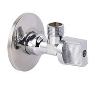 Robinet d'arrêt équerre quart de tour mâle 15x21 - mâle 12x17 + rosace NOYON & THIEBAULT