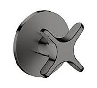 Robinet d'arrêt hansgrohe AXOR One 48771330 encastré, chrome noir poli, avec poignée transversale