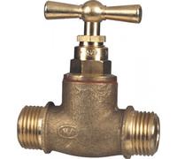 Robinet d'arrêt laiton mâle / mâle avec épaulement Ø 20/27 GRK