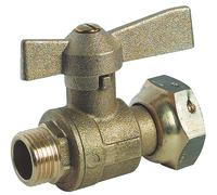Robinet d'arrêt pour compteur mâle 1/2 pouce écrou tournant 3/4 pouce manette papillon - SOMATHERM - 84-15-20