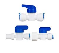 Robinet d'arrêt Quick-Fitting RO - robinet à tournant sphérique droit en plastique, tuyau OD 1/4 "3/8" connexion rapide mâle 1/2 "femelle, raccord d'osmose for Aquarium(HH-3l8 to3l8)