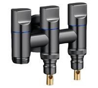 Robinet D'Arrêt Robinet D'Arrivée D'Eau Pour Machine À Laver 1 Entrée 3 Sorties G1/2 Vanne D'Angle 3 Commandes 4 Voies 2 Vannes D'Arrêt Gris