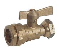 Robinet droit pour compteur d'eau écrou PE D 32 mm F 1'' GARIS 69-32-26