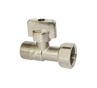Somatherm - Robinet de WC 1/4 de tour droit M12/17 nickelé, écrou prisonnier, joints toriques
