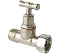 Robinet d'arrêt WC à clapet droit laiton nickelé G