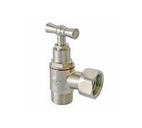 Robinet d'arrêt WC à clapet en équerre laiton nickelé