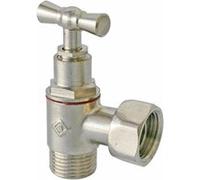 SOMATHERM FOR YOU, Robinet de WC équerre en laiton nickelé M12/17 avec écrou tournant 12/17, fermeture à potence, presse-étoupe, pour un remplissage rapide et étanchéité optimale