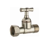 Robinet d'arrêt wc droit à clapet mâle femelle écrou libre MF3/8 (12x17) laiton nickelé - 328-I12NL1