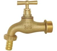 Robinet d'arrosage à clapet-Arrivée 20/27-Nez 20/27-Laiton brossé-Raccord au nez