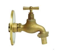 SOMATHERM FOR YOU, Kit Robinet d'arrosage orientable 90° avec Applique Murale en Laiton Brut, entrée mâle 15/21, Sortie 20/27, Installation Rapide, étanchéité assurée, Durable et esthétique