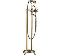 Robinet De Baignoire Autoportant en Laiton Antique, Remplisseur De Baignoire avec Douche à Main, Forme De Téléphone, Robinet De Baignoire Au Sol à Double Poignée, Mitigeur De Baig, A