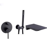 Robinet de Baignoire avec Douche, robinets de Baignoire en Laiton avec Douche, mitigeur Cascade Chaud-Froid avec kit de Garniture de Valve et tête de pulvérisation à Main, Robinet de Baignoire avec