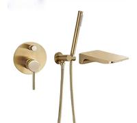 Robinet de Baignoire avec Douche, robinets de Baignoire en Laiton avec Douche, mitigeur Cascade Chaud-Froid avec kit de Garniture de Valve et tête de pulvérisation à Main, Robinet de Baignoire avec