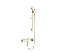 Robinet de Baignoire avec Douchette à Main 3 Jets, Mitigeur Baignoire avec Robinet de Baignoire Cascade et Étagère, Robinet Baignoire avec Conception Des Touches du Piano.
