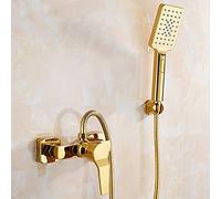 Robinet De Baignoire Avec Douchette À Main Laiton Mitigeur De Baignoire Montage Mural Avec Support Et Flexible 150 Cm, Dor