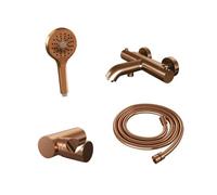 Robinet de baignoire Brauer Copper Edition à poser - ensemble de douche - 2 boutons lisses - douchette ronde 3 positions - PVD - cuivre brossé sw374481/sw374490/SW1164710/sw374519/