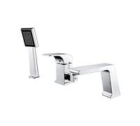 Robinet de baignoire cascade, mitigeur d'eau chaude et froide salle bain, robinet lavabo fendu en cuivre, douche trois pièces bureau avec coulissante