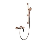 Robinet De Baignoire Cascade,Robinetterie De Baignoire Avec Avec Douchette (3 Fonctions),Avec Barre De Douche RéGlable 70CM,Flexible De 1,5 M,Laiton,installation Facile (Or rose)