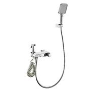 Robinet de Baignoire d'affichage numérique avec Bec de Baignoire en Cascade, Robinet de Baignoire thermostatique avec pulvérisateur de Douche à Main, Robinet de Remplissage de Baignoire à Handle