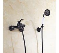 Robinet de Baignoire, Ensemble de Douche, Robinet de Baignoire Triple Mural en cuivre, Salle de Bains, mitigeur d'eau Chaude et Froide, buse de Robinet Noir