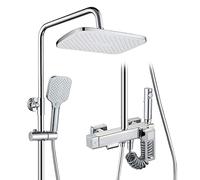 Robinet de baignoire, ensemble de robinet de douche à trois vitesses en cuivre, robinet mitigeur de salle de bain à poignée unique, remplisseur de baignoire mural avec tige de levage, douche à main en