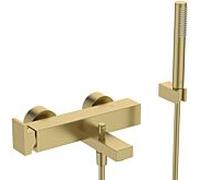 Robinet de baignoire Ideal Standard Extra BD514A2 à montage en surface, avec douchette, finition or brossé