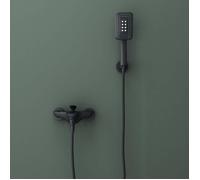 Robinet de baignoire ou de douche noir mat Sogood robinetterie mitigeur avec flexible et douchette