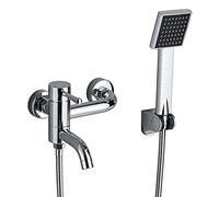 Robinet de Baignoire/Robinet de Baignoire, mitigeur de Baignoire à Bec pivotant, douchette à Main en Plastique chromé à poignée Unique, Ensemble de Douche de Bain, mitigeur en Laiton