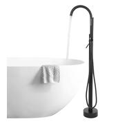Robinet de baignoire sur pied avec douchette et robinet en laiton - Pour les particuliers, les maisons, les douches et les hôtels - Noir