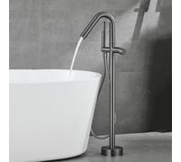 Robinet de Baignoire sur Pied Monocommande Orientable 360° Mitigeur Baignoire ilot avec Douchette,Gris