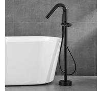 Robinet de Baignoire Sur Pied Monocommande Orientable 360° Mitigeur Baignoire ilot avec Douchette,noir