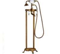 Robinet de baignoire vintage en laiton antique avec douchette à main autoportant pour une mise à niveau luxueuse de la salle de bain