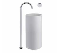 Robinet de bain autoportant en laiton à fixation murale - Robinet caché chaud et froid finition argentée élégante robinet de salle de bain moderne débit d'eau réglable installation facile
