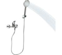 Robinet de bain avec douchette à main Kit combiné de douche mural Argenté