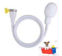 Robinet de bain simple à pousser Tuyau en caoutchouc 1,3 m Douchette portable pour animaux domestiques