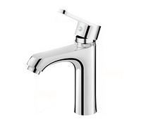 Robinet de Bassin doré brossé Baillé Robinet d'évier de pulvérisation à poignée de Pull Out Robinet de comptoir monté sur Le Plafond à Eau Chaude et à Eau Froide (Chrome Court)