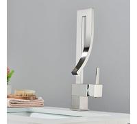 Robinet de bassin en laiton Chrome Style de mode à manche unique Bascall Basin Bassin Tap Hot Cold Room Faucets Robinet Waterfall Waterfall (nickel en parts) LWX