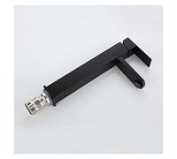 Robinet de Bassin Moderne Salle de Bain en Argent Noir Robinet de terrasse monté de Bassin monté pour puits de Bassin Chaud Froid d'eau en Acier Inoxydable (Noir Long)