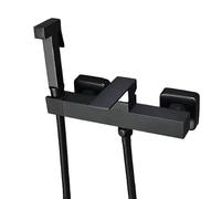 Robinet De Bidets Mural, Pulvérisateur De Douche, Salle De Bains, Mélangeur D'eau Froide Et Chaude, Bidet, Robinet Carré En Laiton Chromé Noir Et Chrome,noir