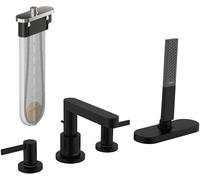 hansgrohe Finoris robinetterie de bord de baignoire 4 trous avec boîte à flexible (sBox), saillie 152 mm, 76444, Coloris: Noir Mat - 76444670