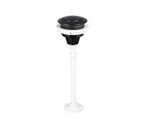 Robinet de chasse d'eau à bouton poussoir de 38 mm - Mécanisme de chasse d'eau simple en plastique ABS moderne pour couvercle de réservoir de salle de bain - Argent noir doré rose (Dumb Black)