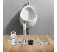 Robinet de chasse d'eau pour urinoir - Bouton poussoir manuel avec arrêt temporisé - Économie d'eau - Mécanisme de chasse d'eau automatique pour une utilisation commerciale